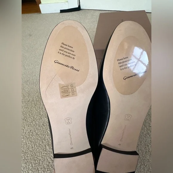 NIB Gianvito Rossi Florio Black Loafer calf Leather Mules Slides 41 10 - Picture 7 of 9